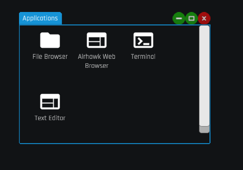 Screenshot of the application launcher window